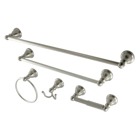 Kingston Brass 5-Piece Bathroom Accessory Set, Brushed Nickel BAHK5112478SN